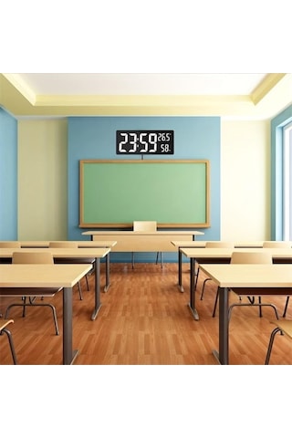 Artfulabode Büyük Dijital Saat Nem Ve Sıcaklık Göstergesi 12/24h Masa/duvar Modu Beyaz 14,3 İnç Beyaz - Siyah