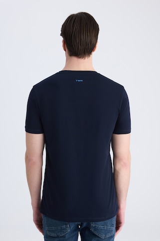Twn Slim Fit Lacivert Petek Örgü %100 Pamuklu T-shirt 4ec1438311202 101