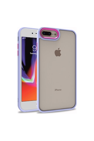 Goocamp Apple iPhone Uyumlu 7 Plus Kılıf Flora Kapak - Lila Lila