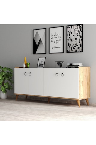 Tanmob Modern Konsol Beyaz - Çam - Ksl0103