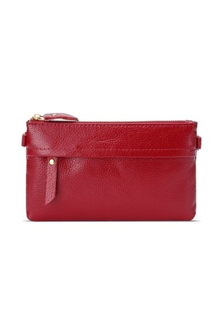 Bayanlar Tek Omuz Çapraz Cep Telefonu Bozuk Para Cüzdanı Koyu Kırmızı Koyu Kırmızı