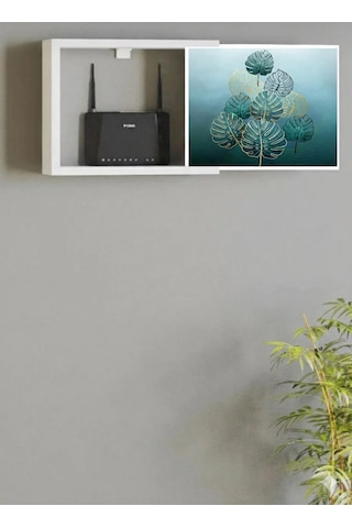 Erik Atelier Yaprak Desenli Dekoratif Modem Ve Sigorta Saklama Kutusu Kablo Wifi Gizleme