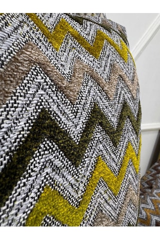 Nivemeshome Sarı Yeşil Elyaf Dolgulu Kırlent Kılıfı 45x45 Sarı-Yeşil