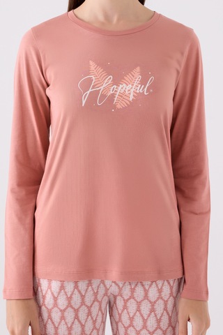 Arnetta 3071 Uzun Kol Kadın Pijama Takımı Pembe