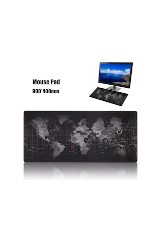 90 40cm Mouse Pad Masa Mat Pc Dizüstü İçin Ekstra Büyük Yumuşak,siyah