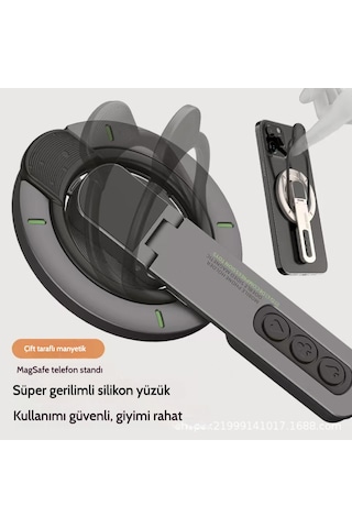Snapbuy Manyetik Telefon Standı Stres Giderici, Mıknatıslı Tasarım Koyu Gri