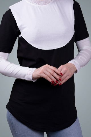 Hürrem Bone Krem Tesettür Kolluk Viskon Kumaş Dantelli 1002_40 Krem
