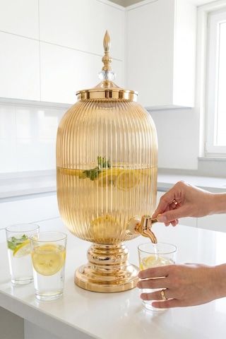 Cam Sebil - Yağlık, Şerbetlik, Sürahi - 6 Litre, 50 Cm-7