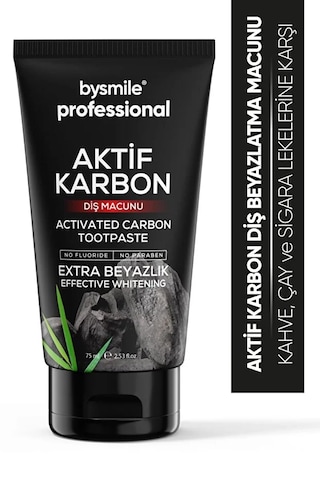 Bysmile Professional Aktif Karbon Beyazlatıcı Diş Macunu 75 ML