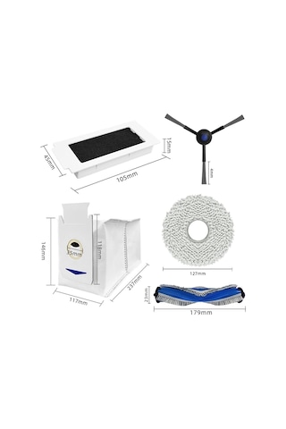 Xurunkeji Ecovacs Deebot T30 Pro Omnı / T30 Max / T30 / Ddx14 Elektrikli Süpürge Yedek Parçaları Ana Yan Fırça Hepa Filtre Paspas Bezi