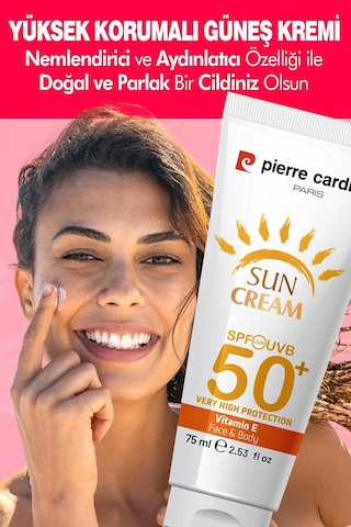 Pierre Cardin Spf 50 Leke Karşıtı Yüksek Koruyucu Yüz Güneş Kremi 75 Ml Normal Ve Kuru Ciltler İçin