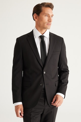 AC&Co / Altınyıldız Classics Erkek Siyah Slim Fit Dar Kesim Mono Yaka Takım Elbise 4A3023100061SYH566N Siyah