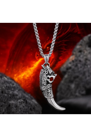 Voyageaccessory Cesaretin Simgesi Ejderha Diş Kolye