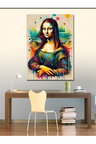 Kanvas Tablo Renk Patlamasıyla Mona Lisa 100cmx140cm
