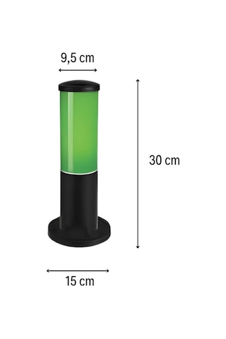 Huzur Elektrik Bollard Yeşil Set Üstü Direk 30cm Aydınlatma Armatürü 13402