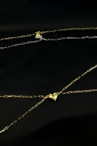 925 Ayar Gümüş Gold-rodyum Kaplama Birbirini Aşka Çeken Sevgili, Mıknatıslı Kalp Bileklik