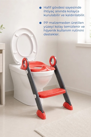 Babyjem Basamaklı Katlanır Klozet Adaptörü Antrasit