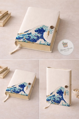 Kitap Kılıfı Kanagawa Büyük Dalga Desenli