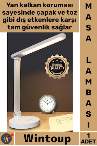 Lamba Şarjlı 40 Led Çalışma Ayarlanabilir Renk Tonu Parlaklık Okuma Işığı Kademeli Masa Lambası Çok Renkli