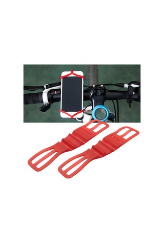 Suntek 2 Adet Silikon Bisiklet Telefonu Montaj Sürme Kırmızı
