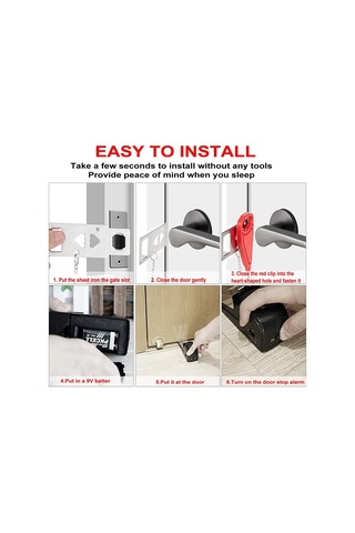 Ximistore9 Seyahat İçin 120db Alarmlı Kapı Durdurucu, 3 Hassasiyet Seviyesi, Abs+paslanmaz Çelik, Ce&rosh Onaylı Ev Güvenlik Seti