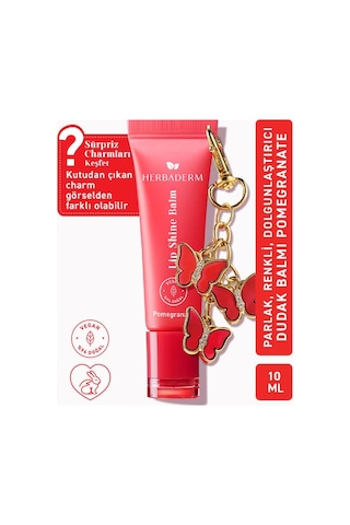 Herbaderm Parlatıcı, Dolgunlaştırıcı, Onarıcı Renkli Dudak Balmı, Nar Aromalı 10 Ml Herba701520