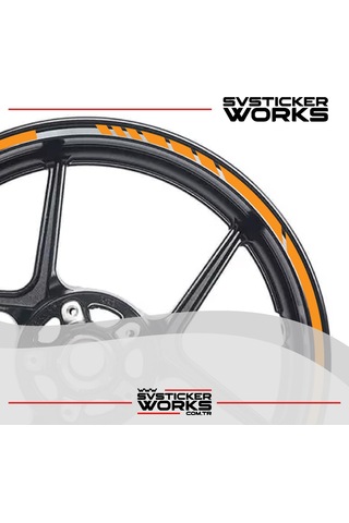 Motosiklet Jant Şeridi Jant Sticker Dekor Model Parçalı Desen Sticker Set Turuncu