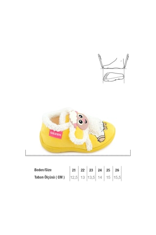 Gezer Kız Çocuk Bebe Cırtlı Ayarlanabilir Günlük Okul Kreş Panduf Ayakkabı Sarı