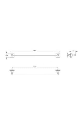 VitrA Root Uzun Havluluk A44810, Krom, 60cm Diğer