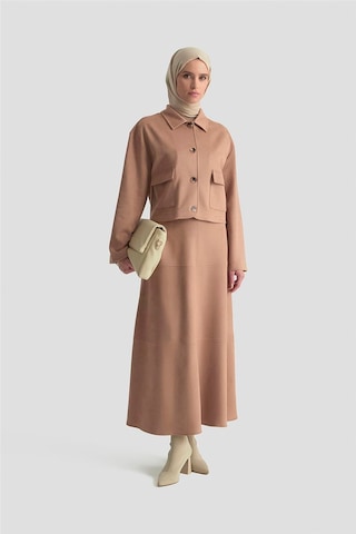 Armine Ceketli Süet Takım 25kd1703 Taba Taba