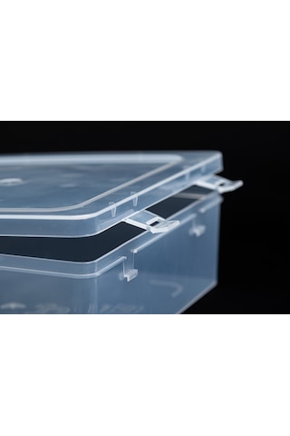 P-serisi Pb-1 Plastik Büyük Kutu 22.5x20.5x7.5 Cm Şeffaf Beyaz