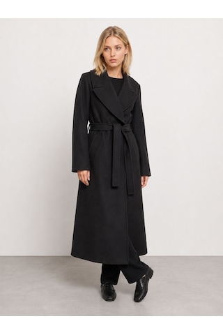 Loft Kadın Siyah Kruvaze Oversize Kaban Lf2044244 Q1.v1