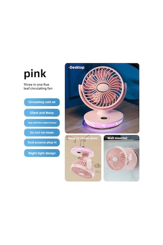 Şarjlı Masaüstü Mini Klima Serinletici Fan Rgb Led Işıklı Vantilatör Askılı Fan