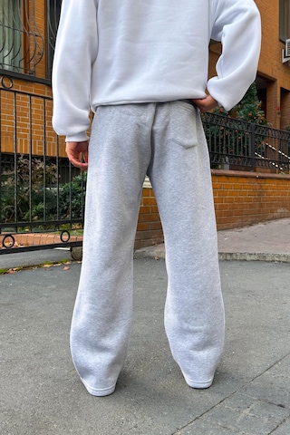 Flaw Pm Nakışlı Biyeli Eşofman Altı Gri Melanj Gri Melanj