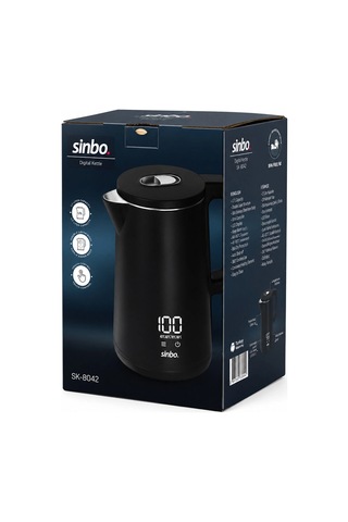 1.8l 1500w Plastik Kapak - Dokunmatik Ekran Dijital Kettle Su Isıtıcısı Kablosuz Kullanım Sk-8042 Bx40