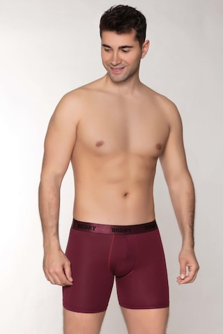 Dowry Erkek Modal Boxer Logo Lastikli Uzun Bordo Bordo