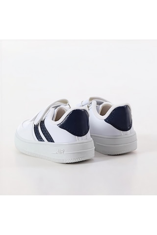 Papucumun Dünyası Günlük Bebek Çocuk Sneaker Cırt Cırt Bantlı Spor Ayakkabı Yürüyüş Ayakkabısı Beyaz - Siyah