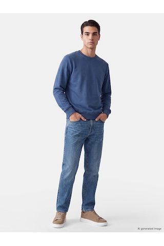 Lcwaıkıkı Classic Lacivert Bisiklet Yaka Erkek Kalın Sweatshirt