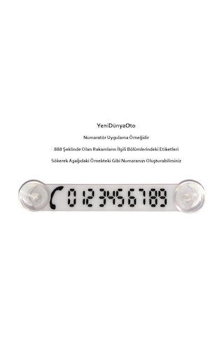 Cama Vantuzlu Oto Araç İçi Telefon Numaratör,telefon No Gösterici , Beyaz-siyah Ydnmr025