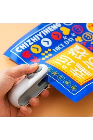 Trendooze Vakum Usb Taşınabilir Şarj Poşeti Mutfak Mini Manyetik Makinesi Kesici Kapatıcı Kapatıcı Kapama Isı İle Gıda Gadget Edilebilir Çanta Aperatifler Açıcı Ul Beyaz