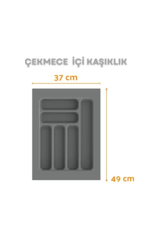 Çekmece I Çi Kaşıklık Ve Kepçelik Düzenleyici Gri 37x49 Cm 30x40 Cm Kadar Kesilebilir Gri