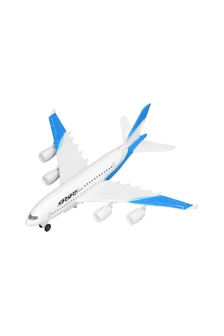 Ctoys Çek Bırak Metal Yolcu Uçağı Işıklı Sesli Mavi A3806a