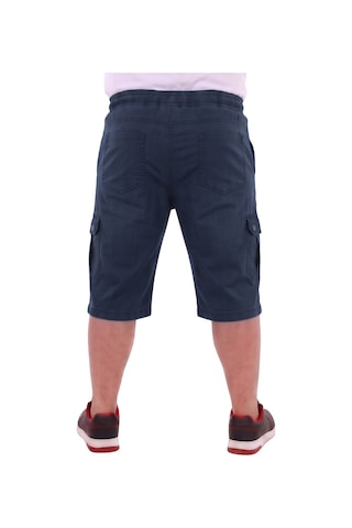 Erkek Battal Beden 115-176 Kilo Arası İçin Uygun Dizaltı Kargo Cepli Likralı Uzun Jeans Kapri Lacivert