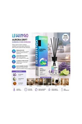 Lewingo Bambu Ortam Kokusu 110ml Cam Şişe Aurora Drıft - 24'li Paket Diğer