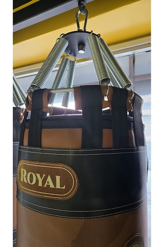 Royal Silindir Kum Torbası 120x40 Cm Suni Deri Kahverengi