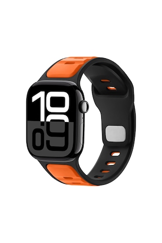Apple Uyumlu Watch 42mm 44mm 45mm S10 46mm Ultra 49mm Çift Renkli Spor Silikon Kordon Nefes Alabilir