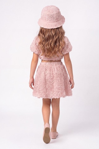Mnk Baby & Kids Rosemu Kız Çocuk Şapkalı Takım M00819 Pudra