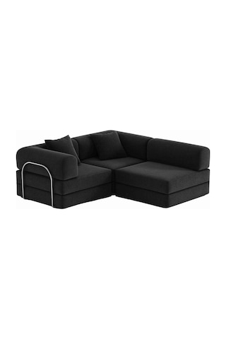 Nera L Koltuk Modern Ve Şık - Ergonomik Ve Konforlu Tasarım - Pufidik Koltuk Siyah