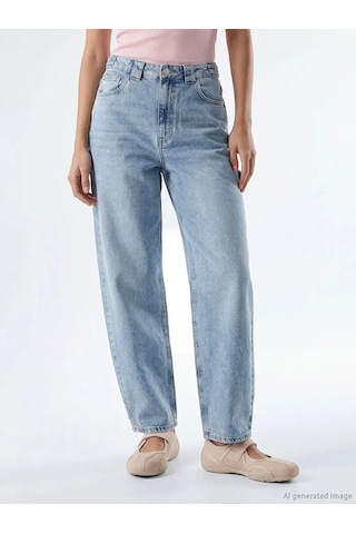 Lc Waikiki Mavi Baggy Fit Kadın Jean Pantolon