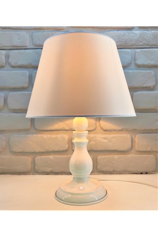 365gunserisonu Beyaz Rustik Modern Toplu Abajur Masa Lambası Beyaz